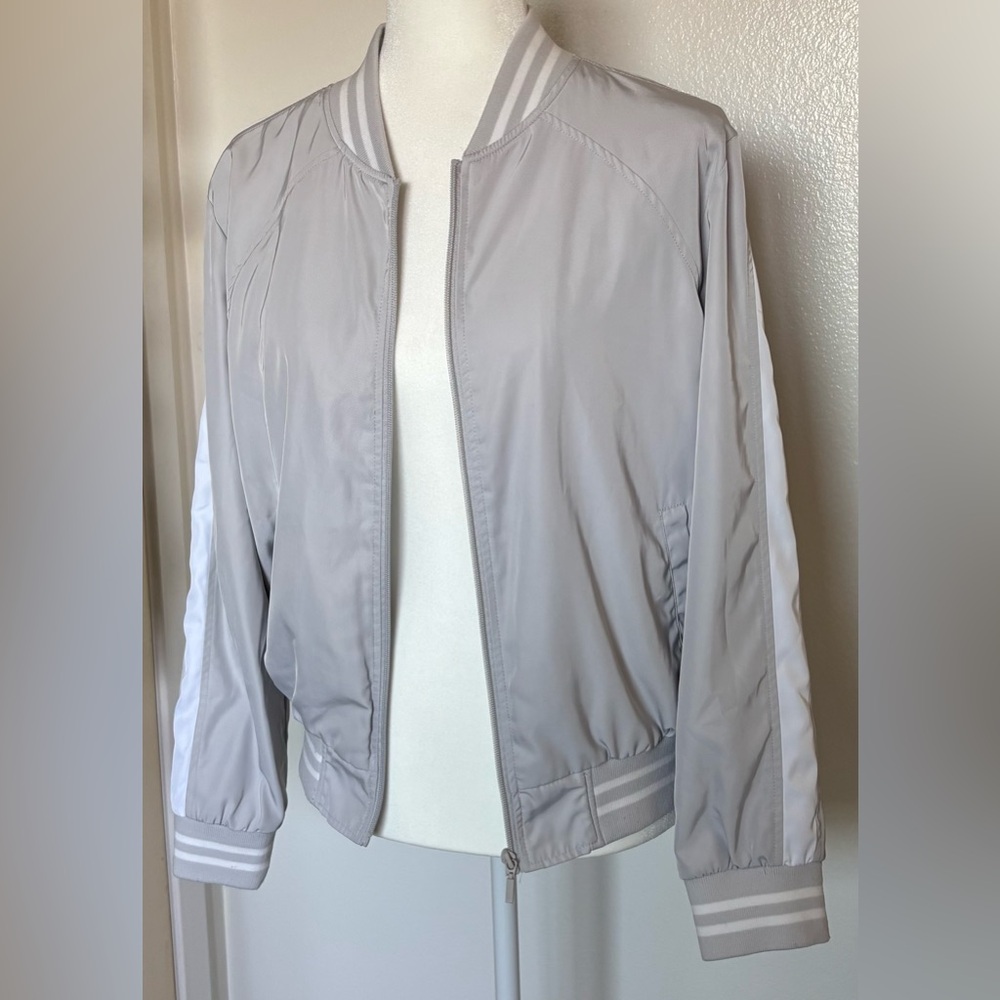 Betsey Johnson Light Gray Bomber Jacket